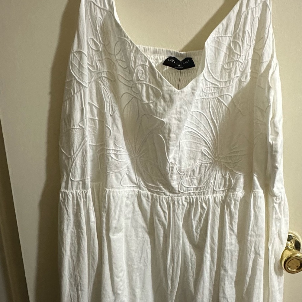 Lane Bryant White Embroidered Dress